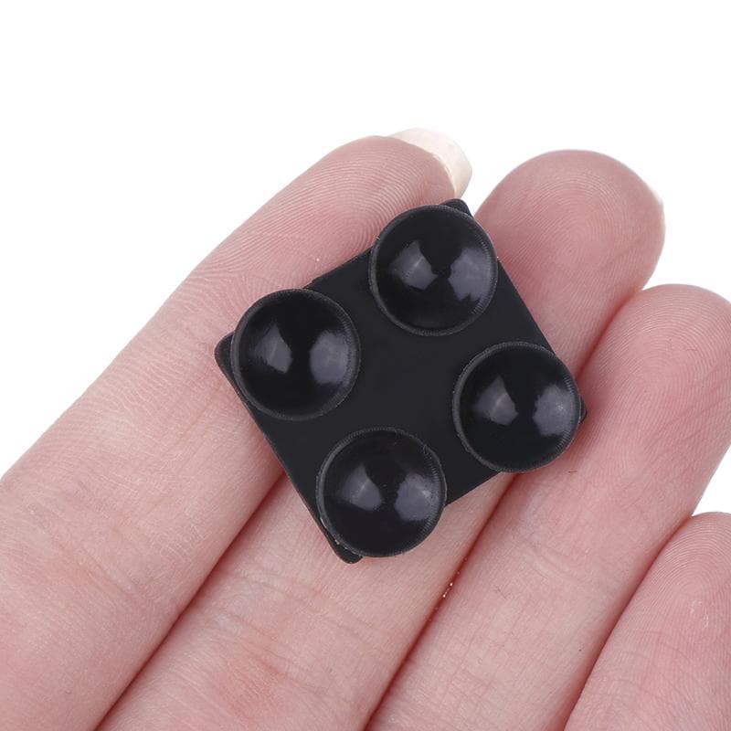 4Pcs Square Silicone Suction Cup Wall Stand Mat Suction Phone Holder Anti-Slip Single-Sided Leather Case Mount black