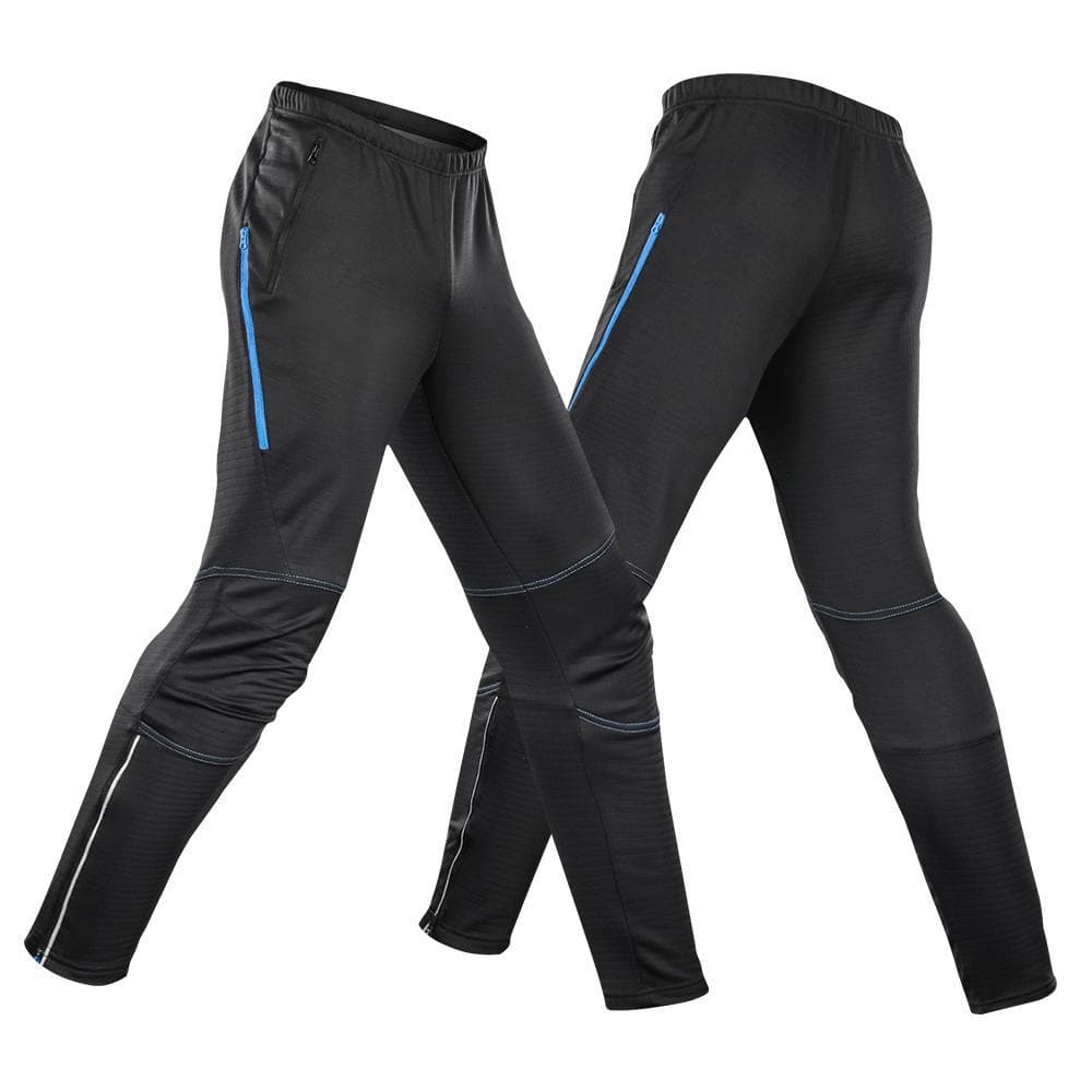 Lixada Men's Waterproof Cycling Pants Thermal Fleece Windproof Winter Bike Riding Running Sports XXL blue