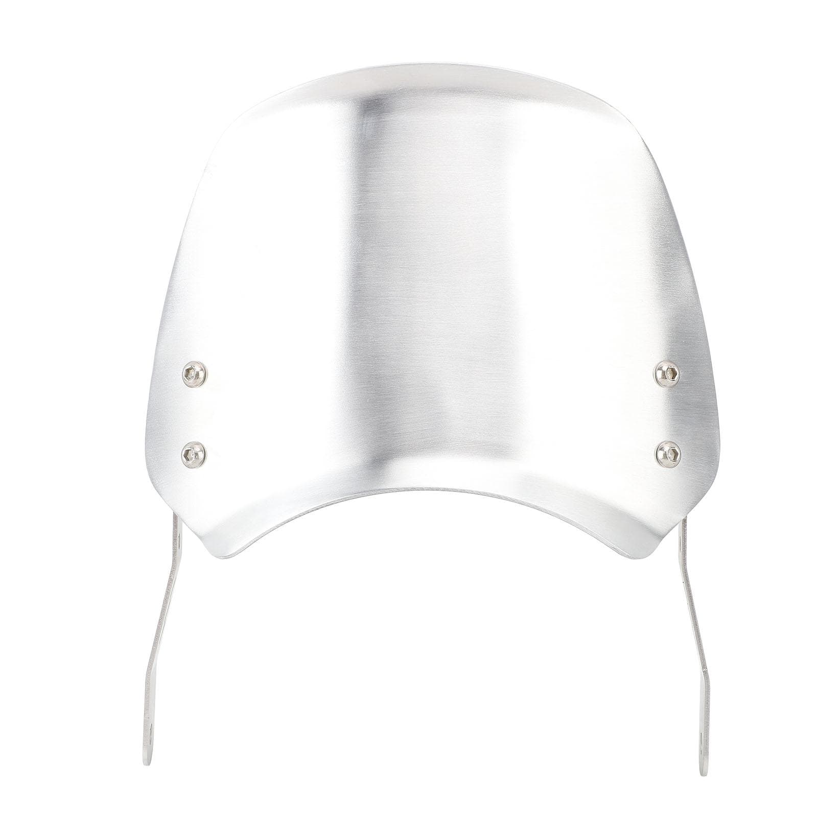 Motorcycle Windshield Aluminum Universal Front Wind Deflector with Mount for 6.5in to 9.45in Round silver