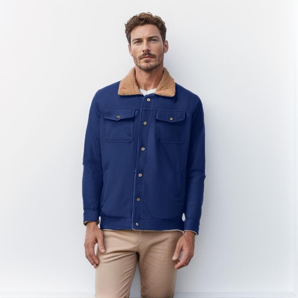 Autumn and Winter Men's Jacket Fleece Cotton Casual Jacket Men's Jacket XXXL