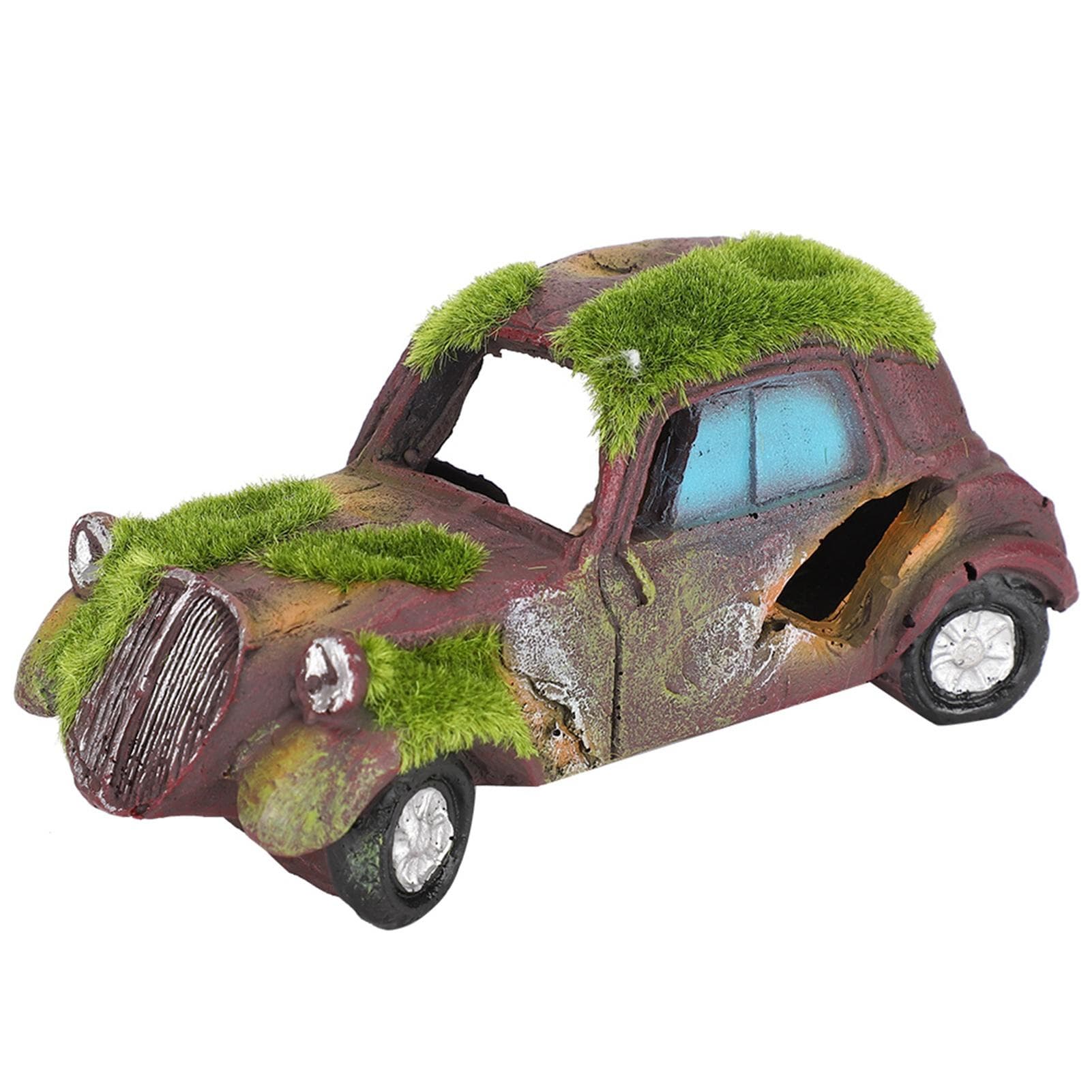 Resin Vintage Flocking Car Aquarium Fish Tank Ornament Landscape Decoration DecorVintage Flocking