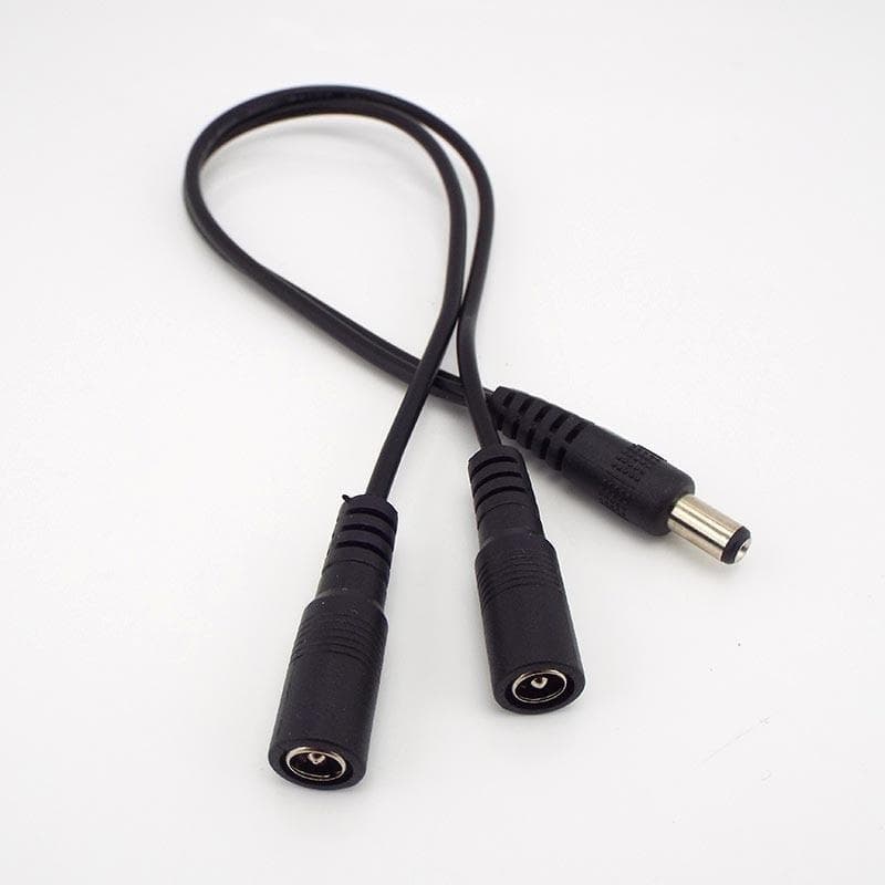 2 way DC Power adapter Cable 5.5mmx2.1mm 1 male to 2 female 2 Male Splitter connector Plug extension for CCTV LED strip light 1 male to 2 female
