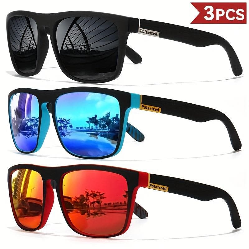 3pc UV400 Unisex Sports Sunglasses Set for Women Men Outdoor Cycling Fishing Off Road Bicycle Sun Glasses