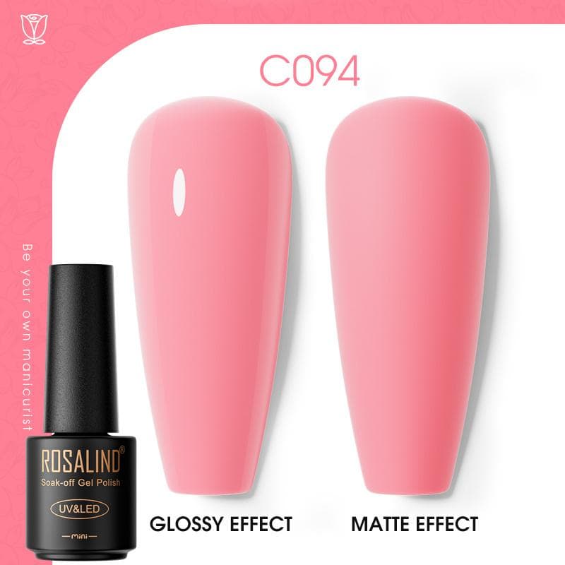 ROSALIND Nail Gel Polish Semi Permanent Varnish Hybrid UV Gel Polish Soak Off Nail Art Gel Top Base Coat Matt Top For Manicure Nail Art RA-C094