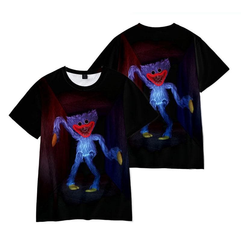 Poppy Playtime T-Shirts Huggy Wuggy Horror Game Cartoon 3D Print boy/girl O-Neck fashion T Shirt Kids Boys Tees Tops Clothing 120CM