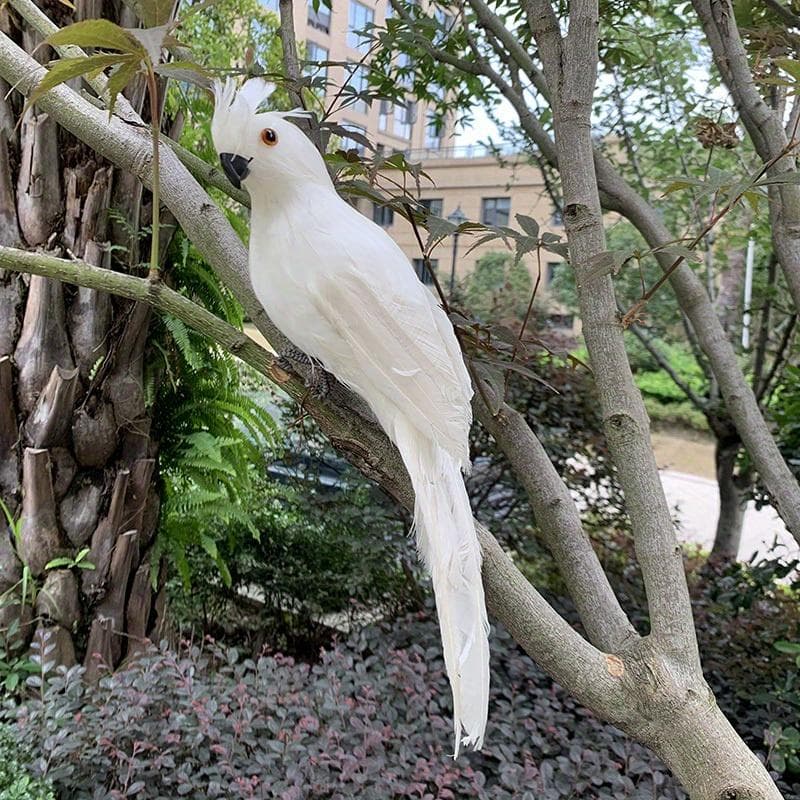 Simulation Parrot Garden Decoration Creative Lawn Figurine Ornament Animal Bird Outdoor Garden Party Prop Decoration white