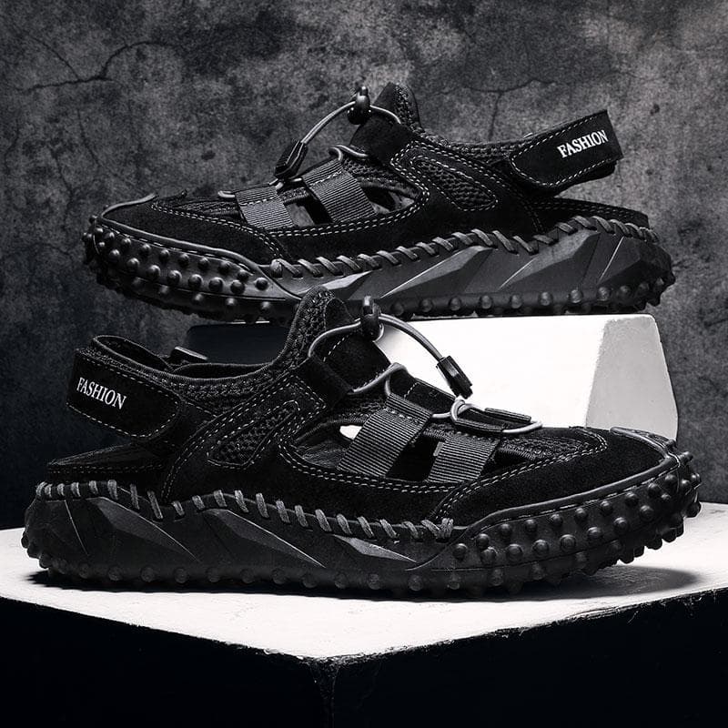 Summer Men Sandals Genuine Leather Mens Casual Shoes Outdoor Men Leather Sandals for Men Beach Shoes Roman mens Shoes 46