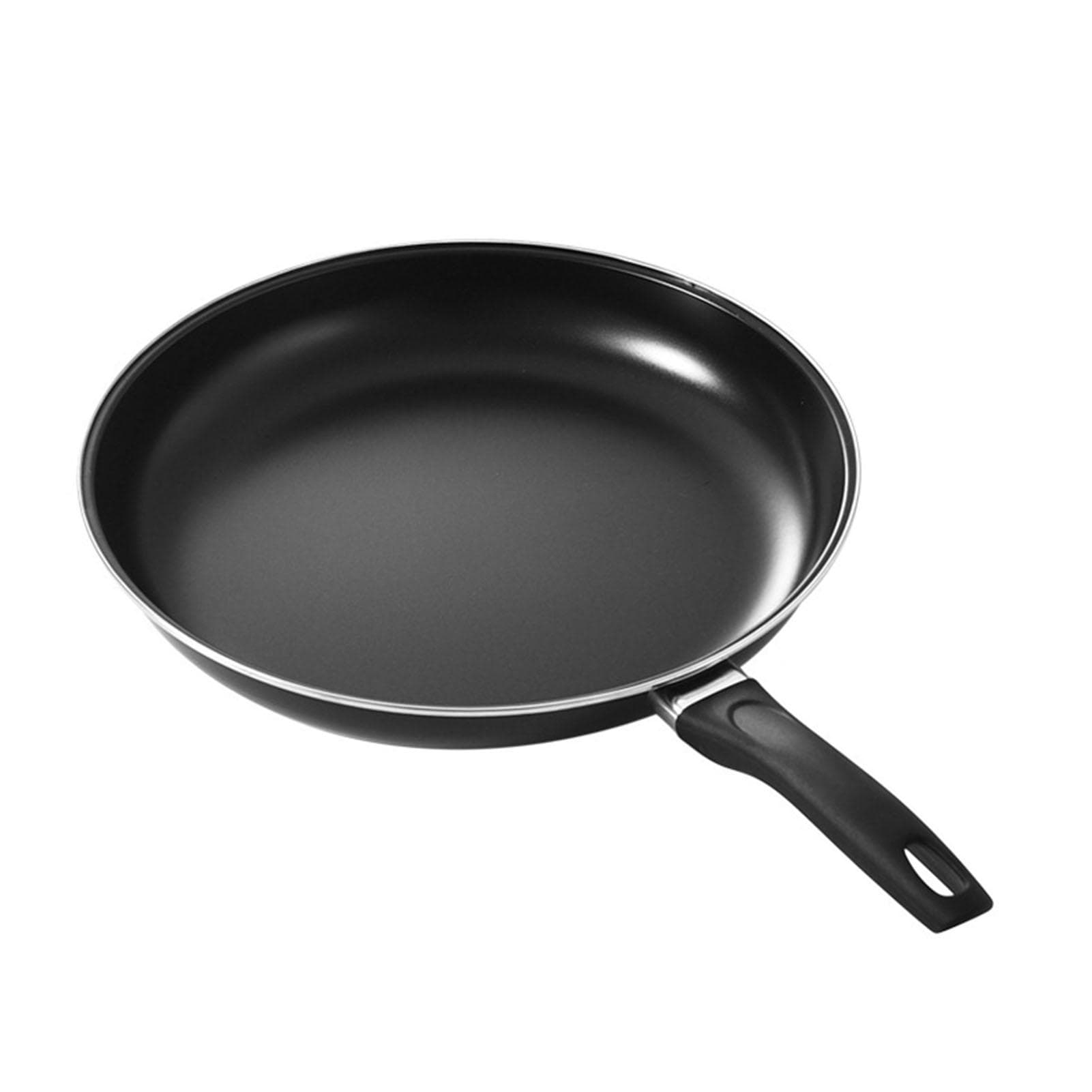 Round Frying Pan Portable Handle Nonstick Coating Flat Bottomed Fry Pan for Gas Stove Induction 25cm/9.8in