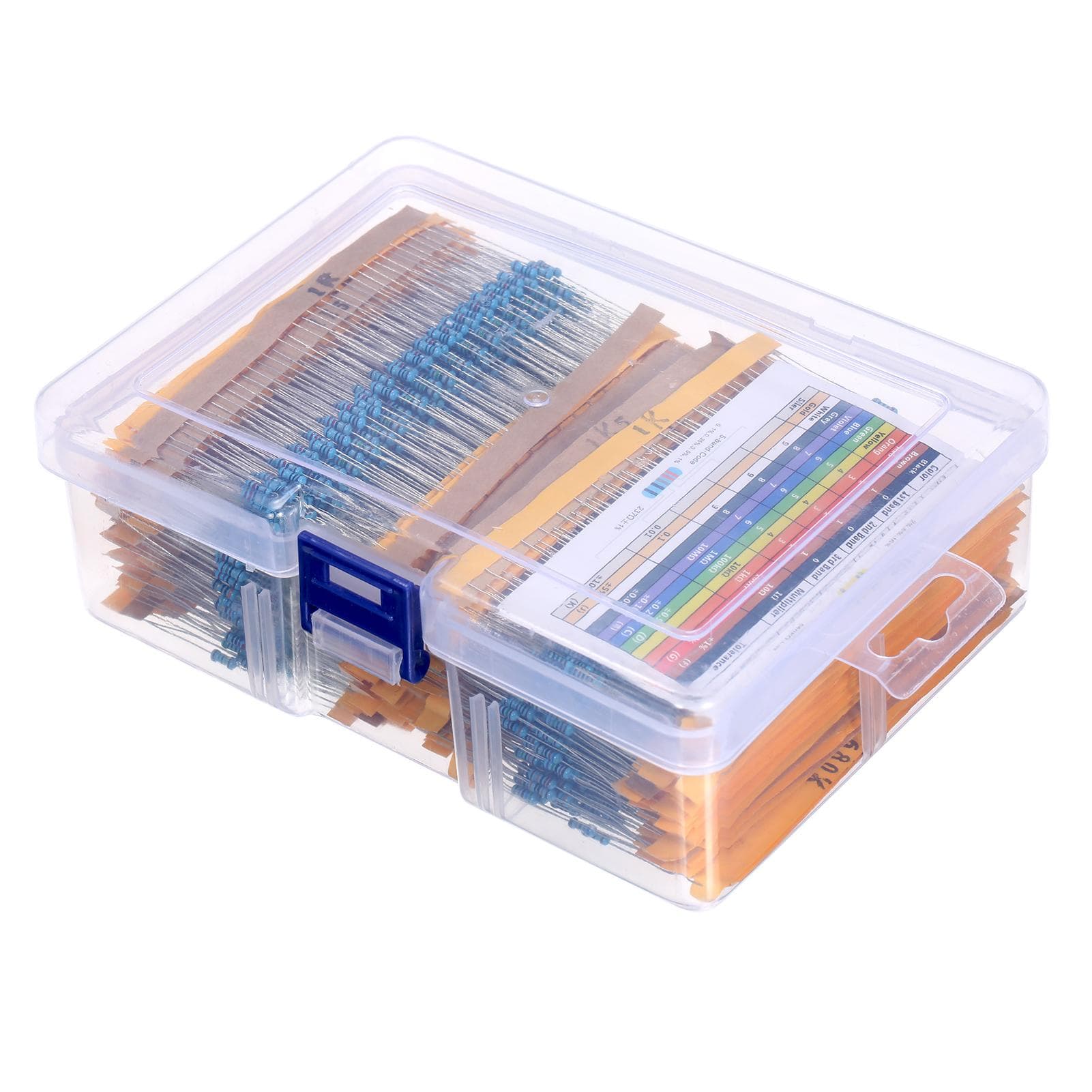 2600pcs 130 Values 1/4W 0.25W 1% Metal Film Resistors Assorted Pack Kit Set Lot Resistors Packed in box