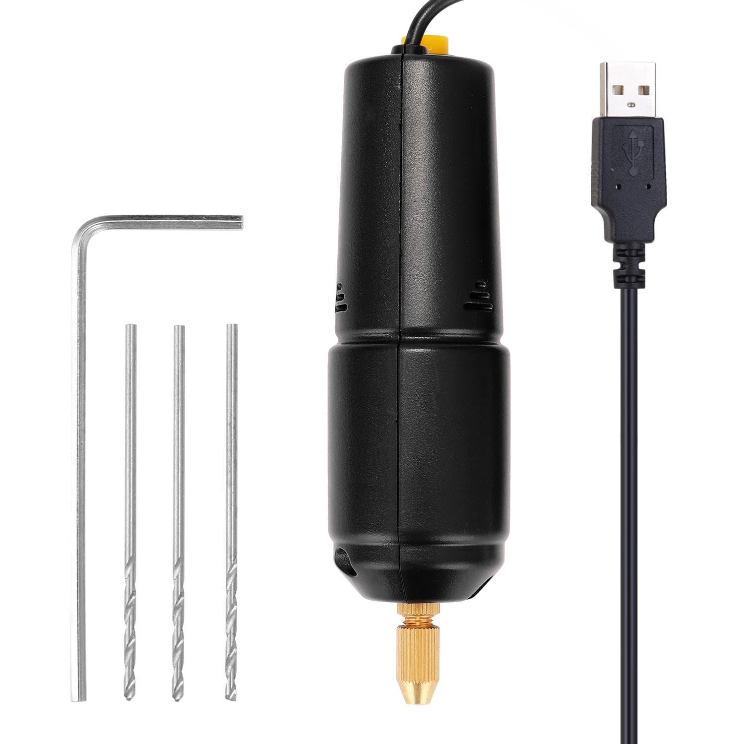 Z-U36 Mini Handheld Electric Drill USB Puncher 5V Power Small Grinding Tool for Jewelry Pearl Resin black
