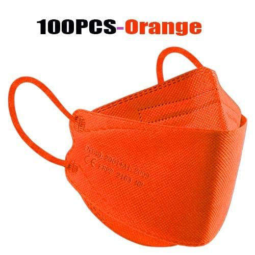 FFP2 Colorful Face Mask Mascarillas Anti-fog Dust Respirator Breathable KN95 Adult Masks 100PCS orange