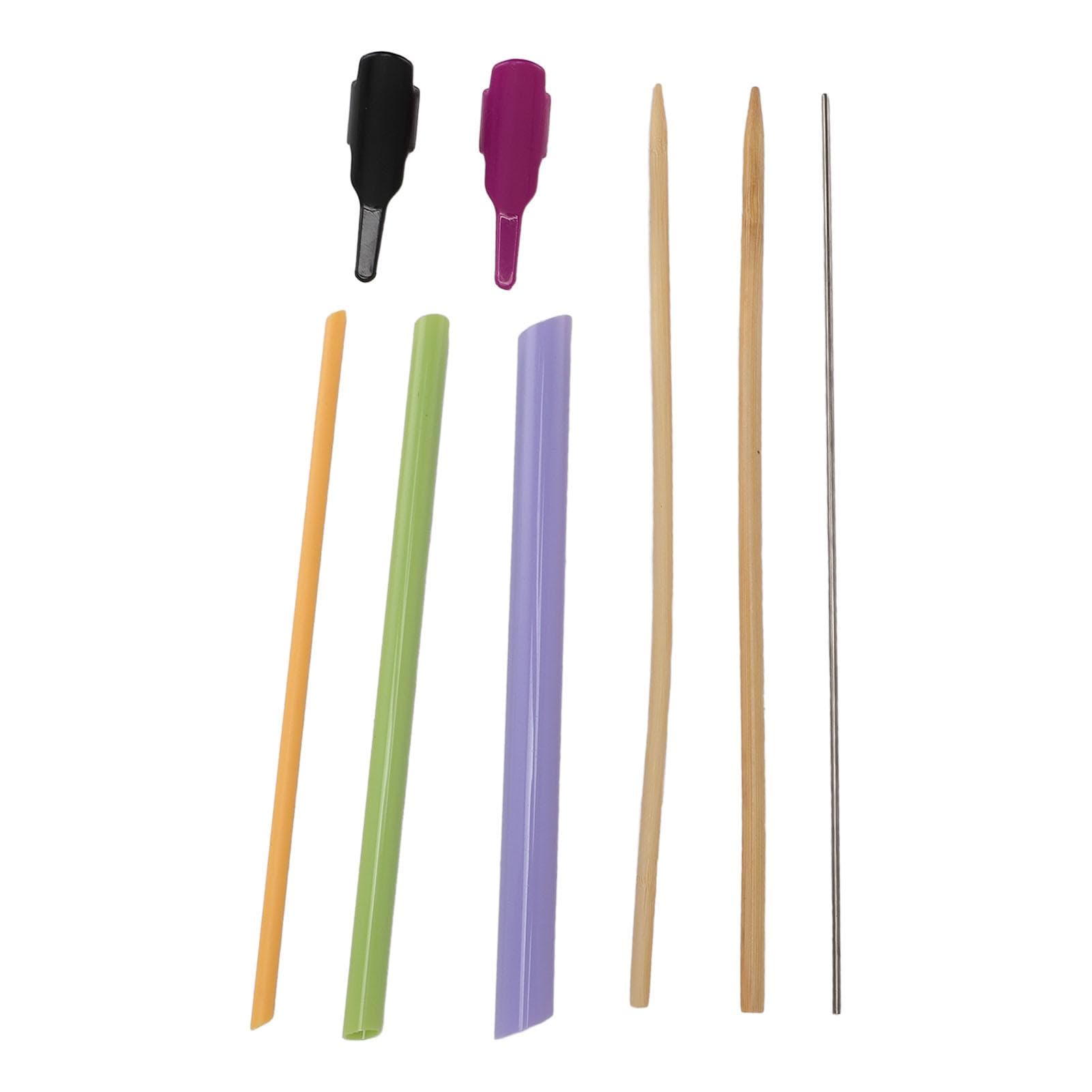 3 Pcs Fabric Tube Turner and 2 Pcs Fingerthing Pusher Thread Controller Practical Sewing Tool for