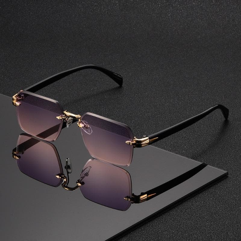 Frameless Square Sunglasses Stylish Unisex Fashion Eyewear For Women Men Trendy UV Protection