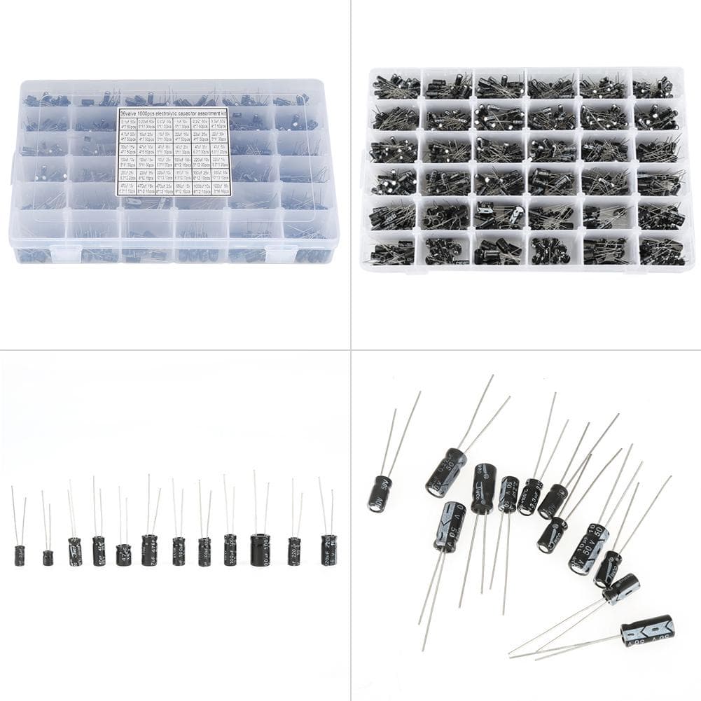 1000pcs 36 Values Electrolytic Capacitor Assorted Kit 10V~50V 0.1uF to 1000uF