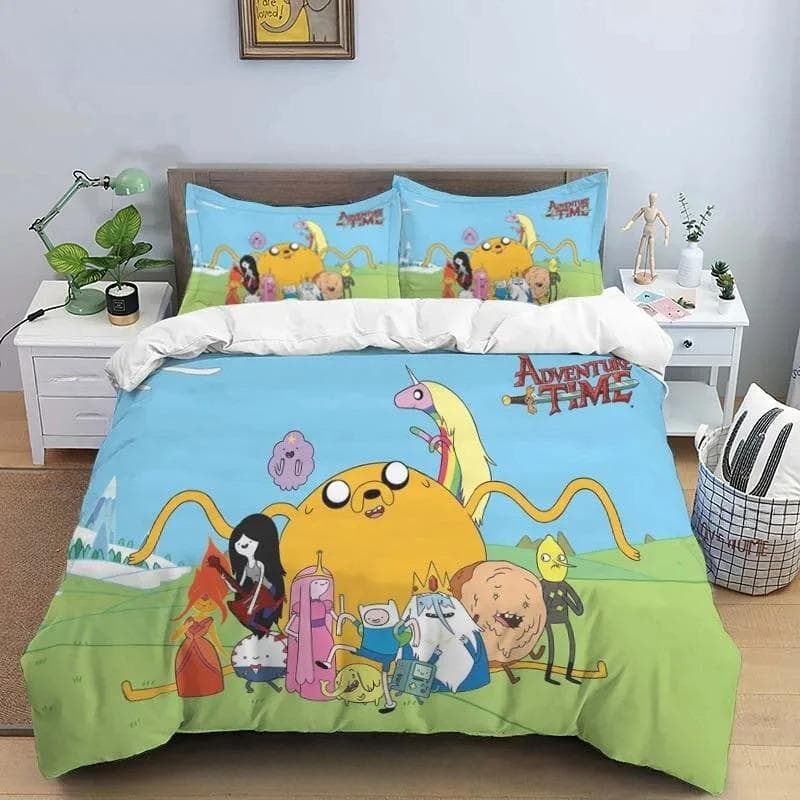 Cartoon Adventure Time Finn And Jake Duvet Cover Comforter Bed Single Twin Full Queen Size 3d Youth Girl Boys Gift 140X200cm-2pcs