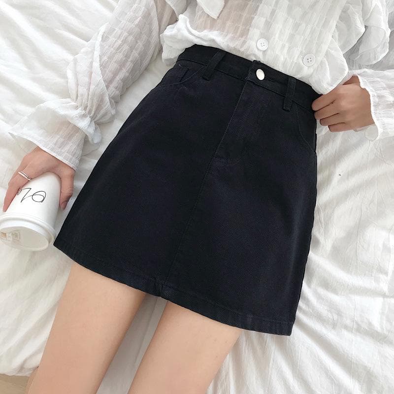 Casual and Versatile A-line Half-body Denim Skirt for Women New Spring and Autumn High-waisted Slim Small Denim Skirt 2XL