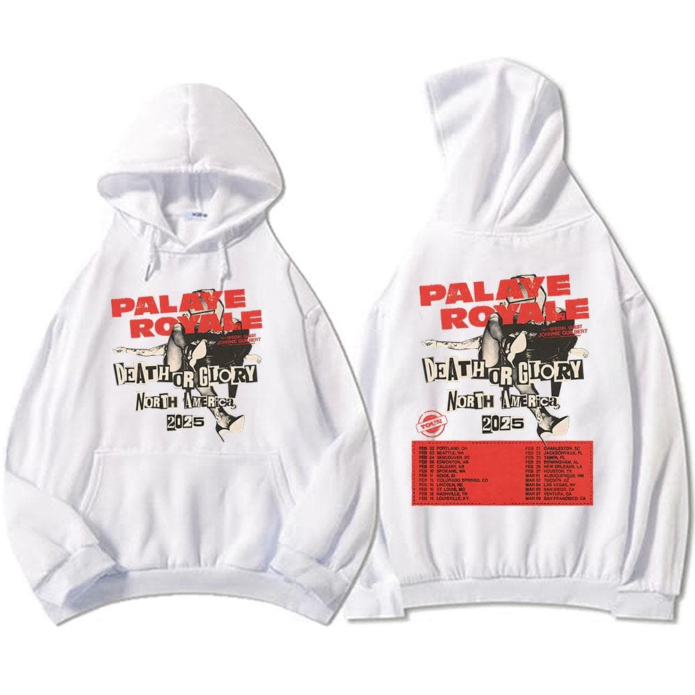 Death or Glory North America 2025 Tour Hoodies Palaye Royale Rock Band Sweatshirts Heavy Mental Style Clothes XL