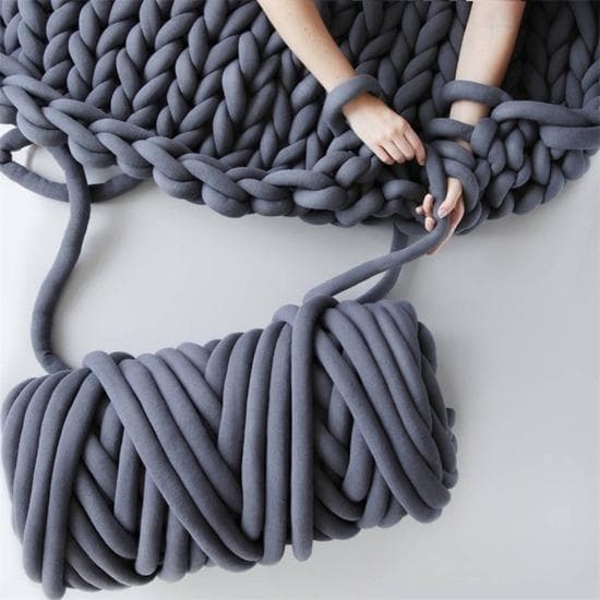 1000g Super Bulky Arm Knitting Wool Roving Knitted Blanket Chunky Wool Yarn Super Thick Yarn For Knitting/Crochet/Carpet/Hats dark gray