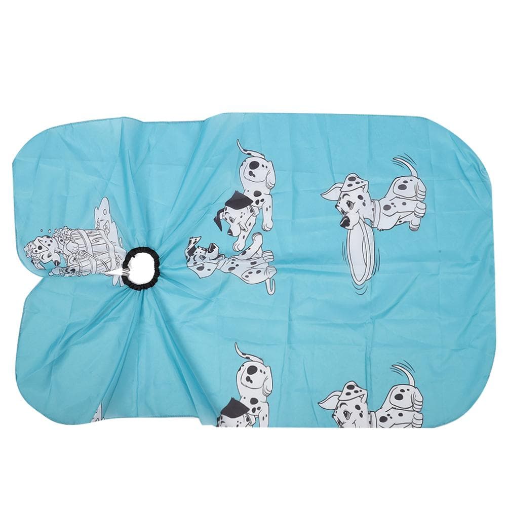 Cartoon Children Hairdressing Apron Hair Cutting Dyeing Adjustable Gown Cape Blue 110 x 80cm