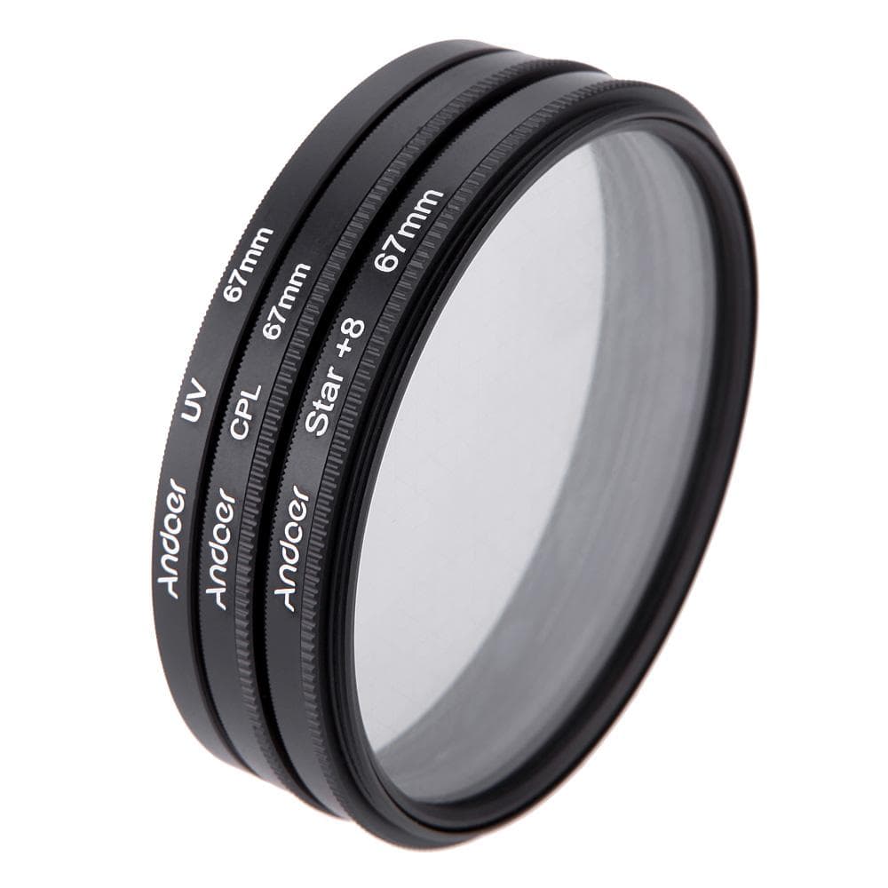 Andoer 67mm Filter Set UV + CPL + Star 8-Point Filter Kit with Case for Canon Nikon Sony DSLR 67 mm