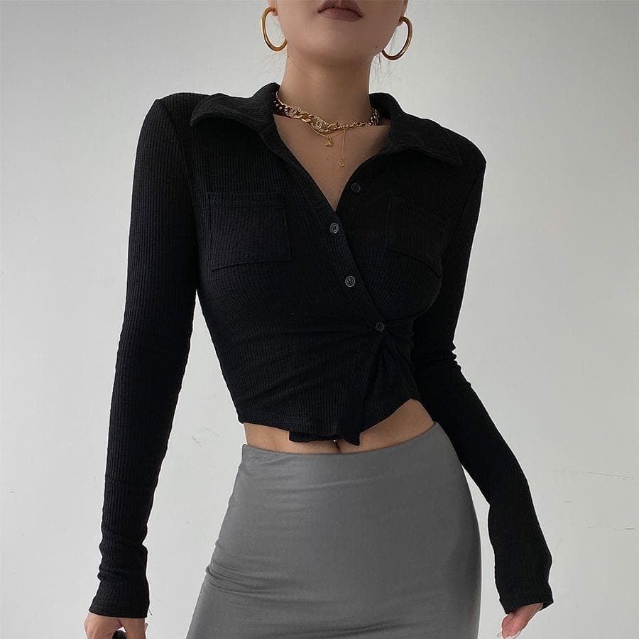 Long-sleeved Tight Two-wear Top Women's Spring Leggings Shirt Women's Top XL black