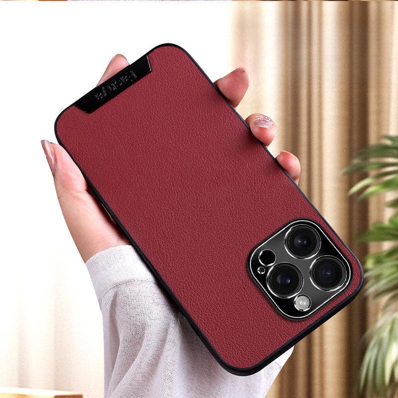 Unzip Gyro Bracket Suitable for Apple 16 ProMax Mobile Phone Case High-end Leather WENiphone15 Fall Protection iPhone X/XS