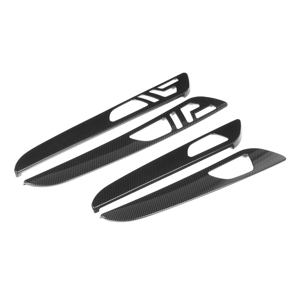 4pcs Set Carbon Fibebr Style Interior Door Panel Trim with Memory Holes Fits for Mercedes Benz GLE