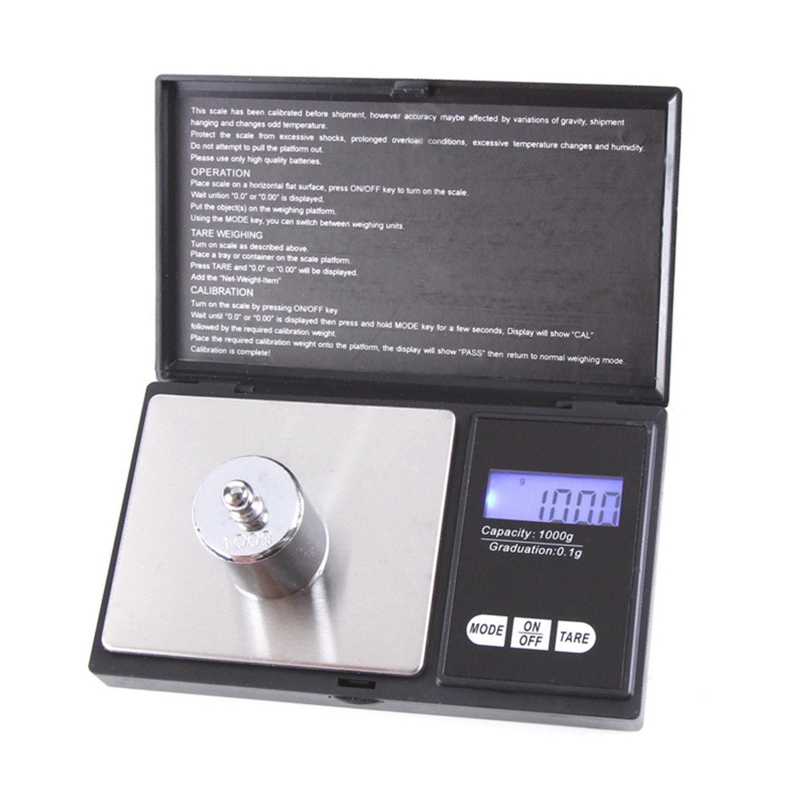 Digital Scale Backlit LCD Accurate Measurement Electronic Food Steelyard for Kitchen Jewelry 1000G