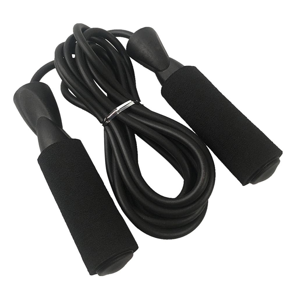 Jump Rope Fitness Skipping Rope Soft Foam Handles Tangle-free for Exercise black