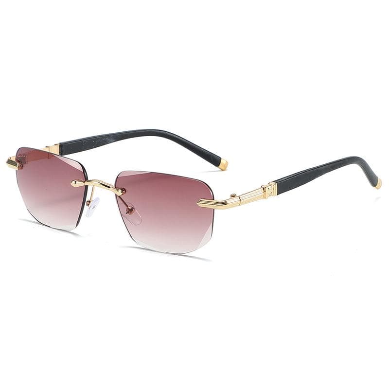 New Fashion Rimless Rectangle Sunglasses Women Luxury Design UV400 Protection Retro Gradient Eyewear Shades 1PC
