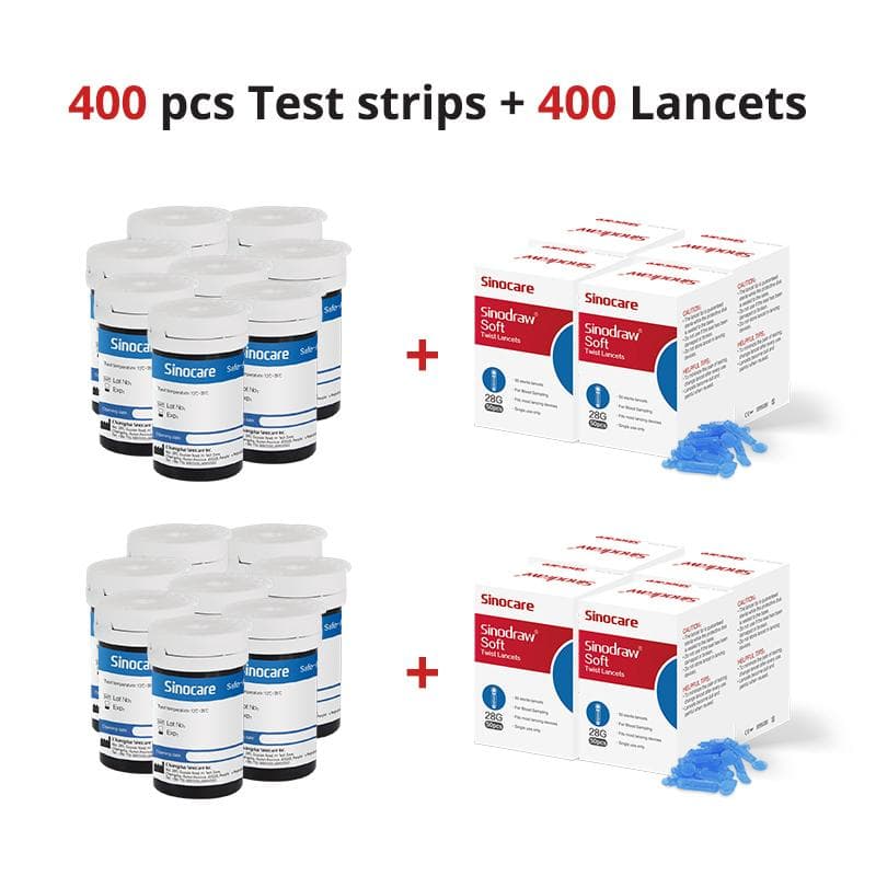 100-400PCS Sinocare Safe-ACCU2 Blood Glucose Sugar Test Strips Painless
