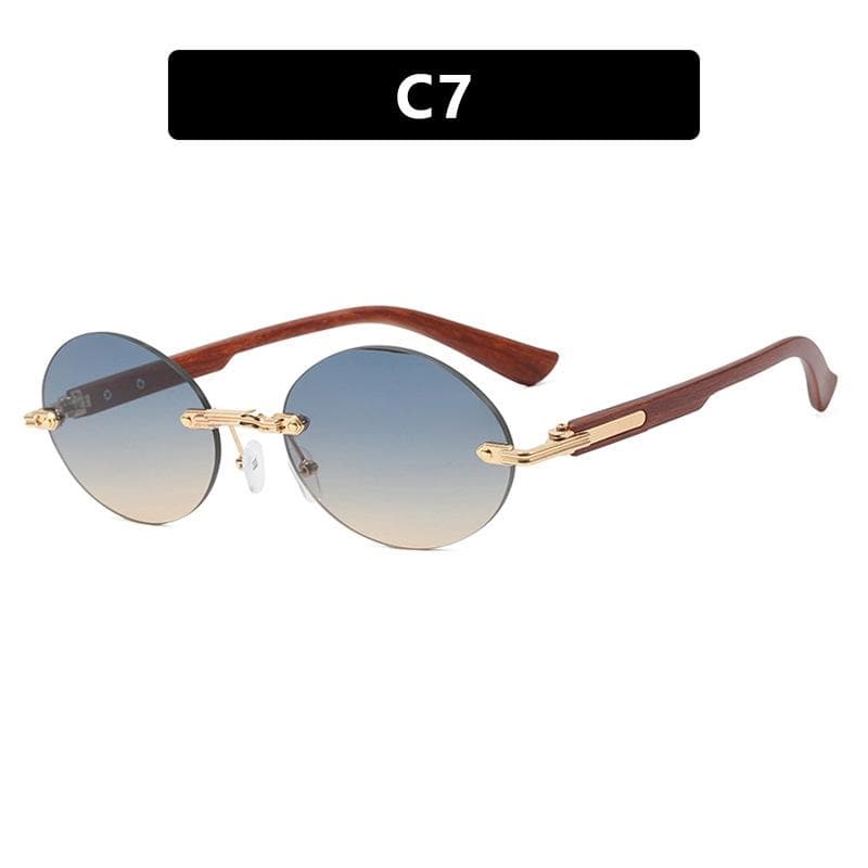 Ladies' glasses, rimless trimmed oval sunglasses