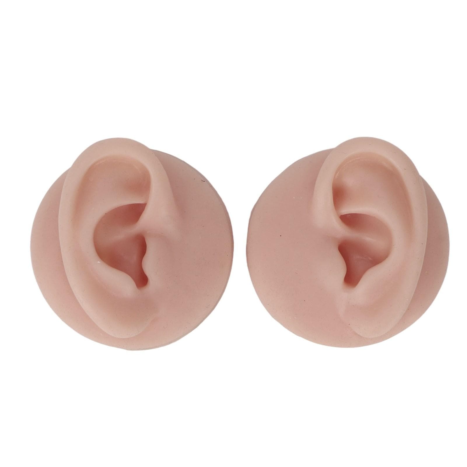 Ear Model Soft Silicone High Simulation Clear Structure Human Ear Model for Piercing Practice Dark