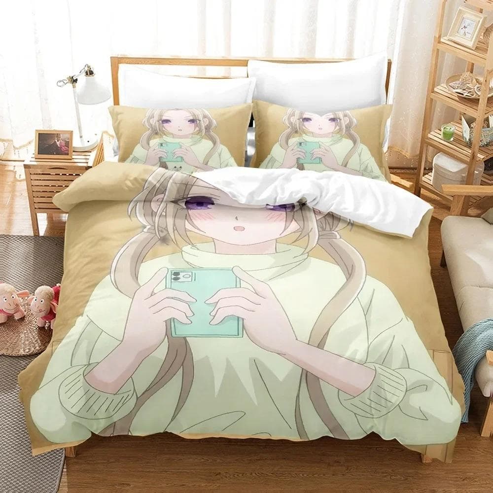 3D Printed Anime A Girl And Her Guard Dog Bedding Set Single Twin Full Queen King Size Bed Set Adult Kid Bedroom Duvetcover Sets 70x133cm 2pcs