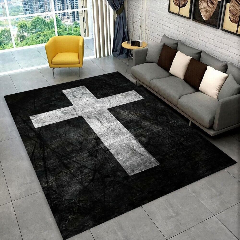 Holy Bible Cross Jesus Pray Area Rug,Carpet Rug for Home Living Room Bedroom Sofa Doormat Decor,kid Play Non-slip Floor Mat Gift 100cm x 120cm