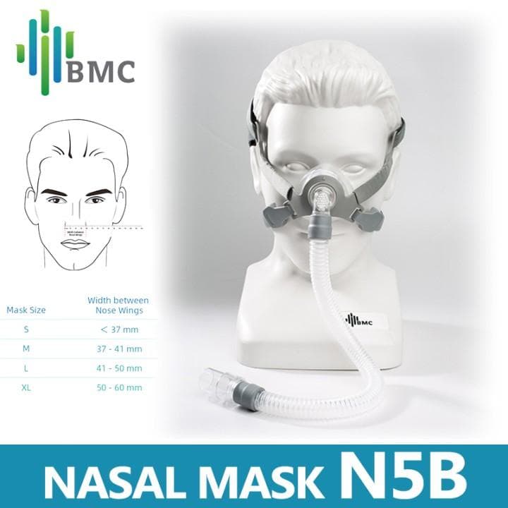 BMC Nasal Mask N5B For CPAP Auto CPAP BPAP Ventilator L