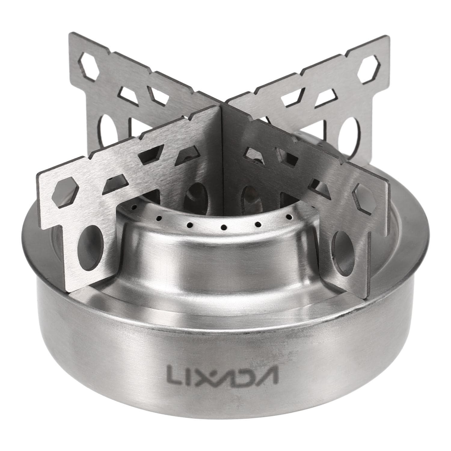 Lixada Outdoor Camping Titanium Mini Alcohol Stove with Cross Stand Stove Stainless steel