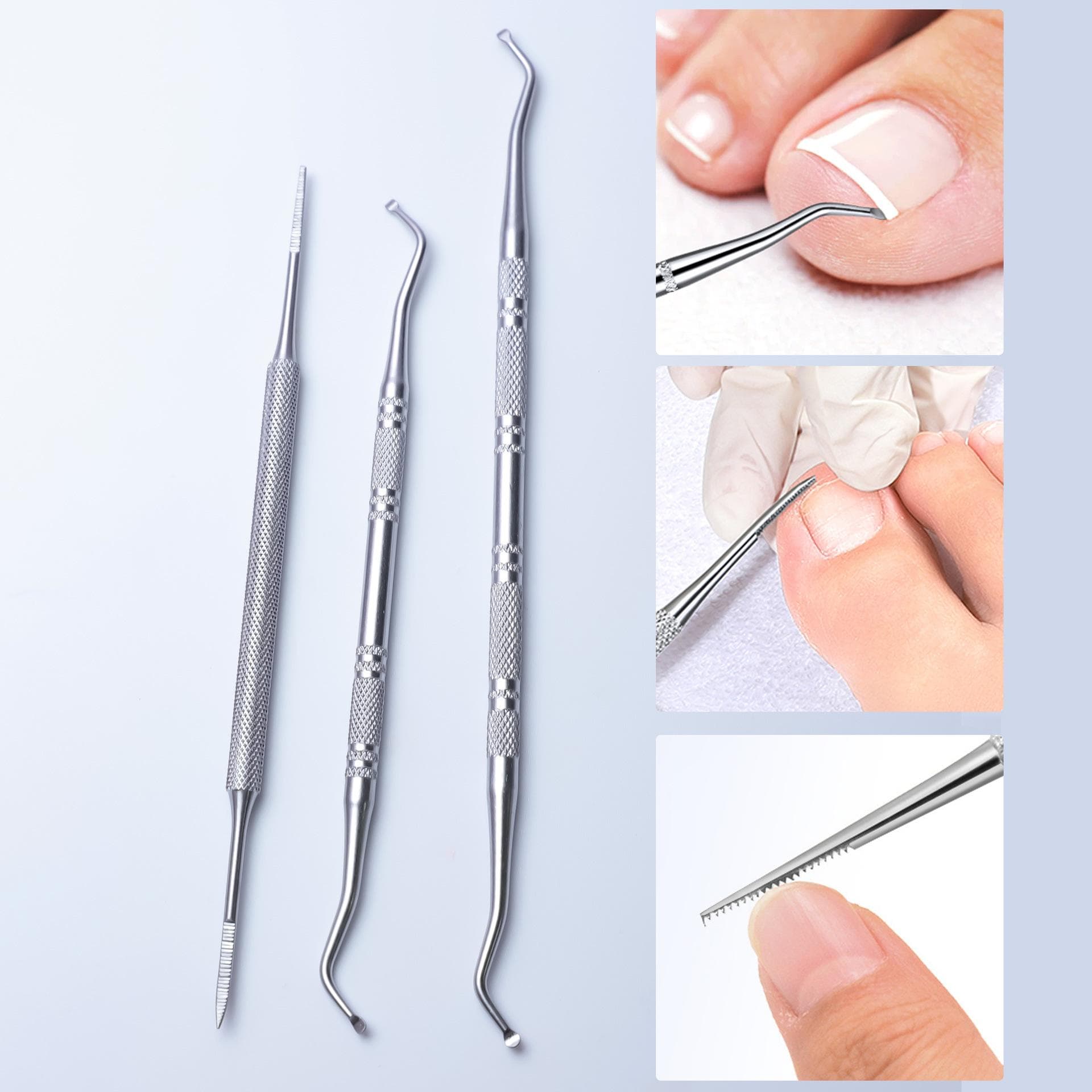 Toe Nail Care Hook Ingrown Double Ended Ingrown Toe Correction Lifter File Manicure Pedicure Toenails Clean Foot Care Tool