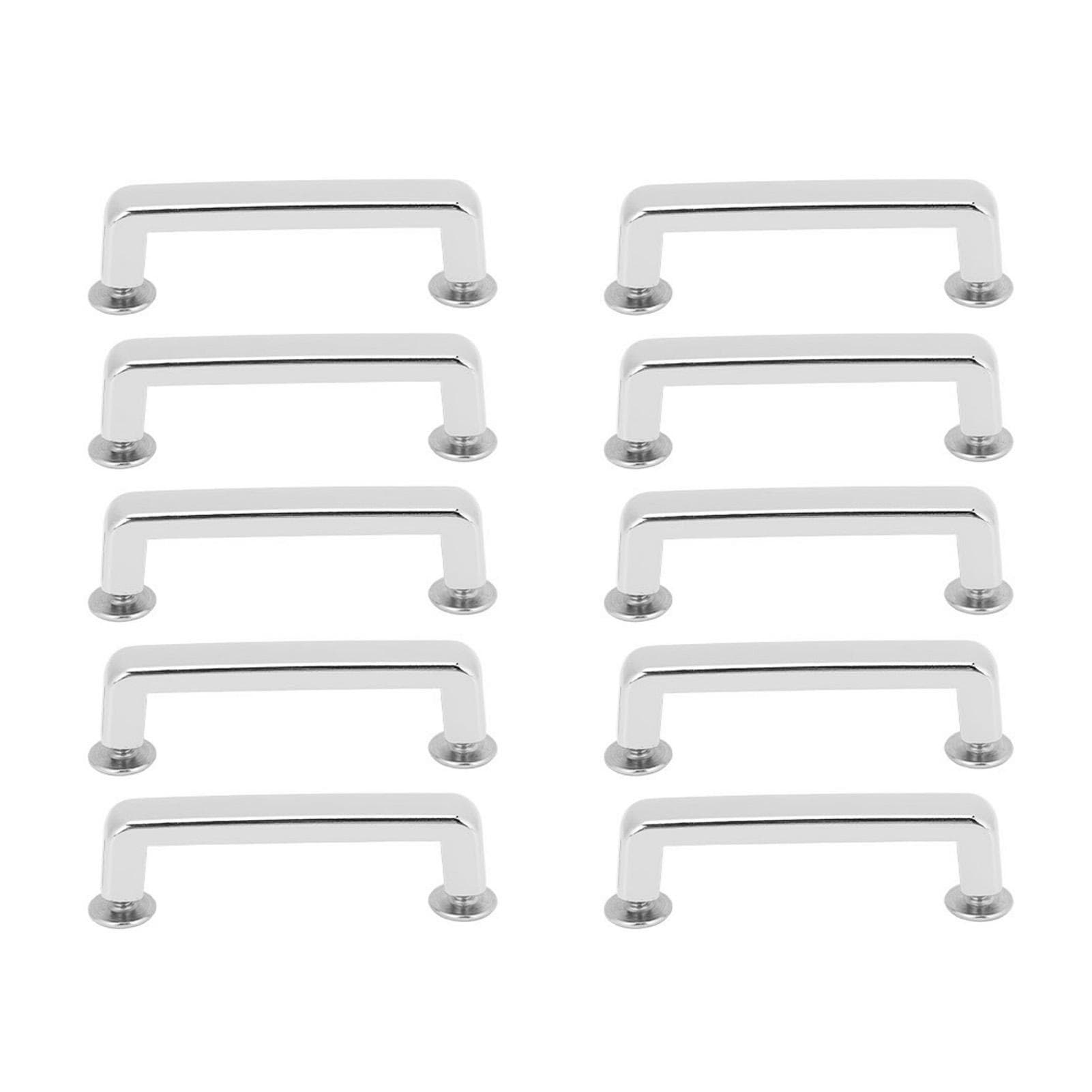 10 Sets Binding Rivets 23x7x6mm Flat Arch Bridge Buckles and 5.5mm Crossed Screw for Leather Crafts silver