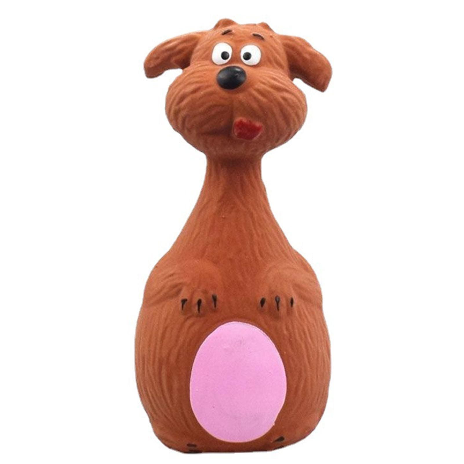 Latex Dog Squeaky Toys Cartoon Design Bite Resistant Interactive Soft Chew Toy for Dogs Brown Dog