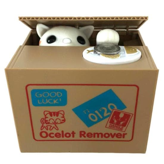 Piggy Bank Automatic Stealing Money Coin Bank Greedy Cat Piggy Bank US Coins Compatible Money Saving C