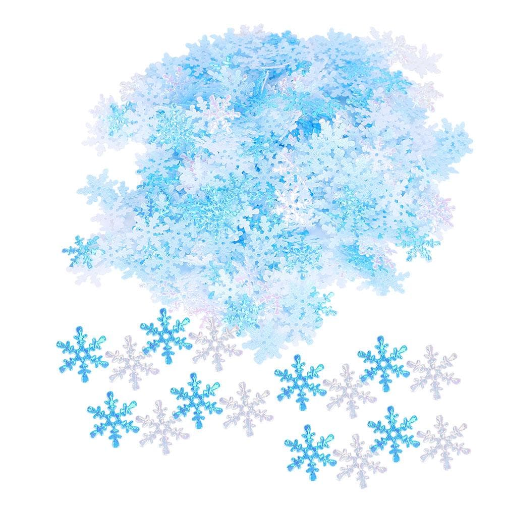 1 Pack Snowflakes Confetti Decoration Christmas NonWoven Fabric Blue White AB Mixed Color 15mm