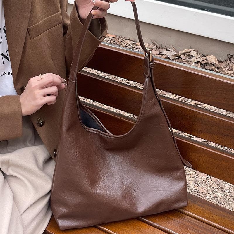 Bag for Women Autumn-Winter Simple Soft Leather Shoulder Underarm Bag Vintage Commuter Crossbody Bag for Women
