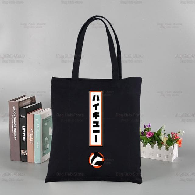 Haikyuu Volleyball Anime Custom Tote Bag Shoyo Kuroo Bokuto Oya Oya Oya Manga Shopping Black Travel Canvas Bags Eco Shopper Bag 25*30cm