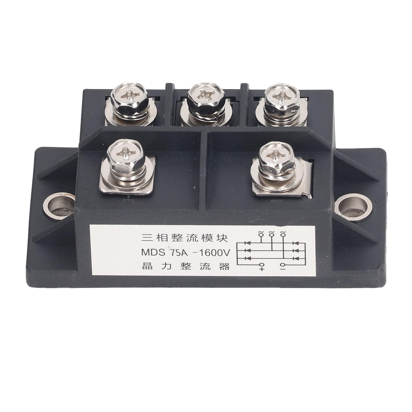 3 Phase Bridge Rectifier 75A 5 Terminal ABS Brass Heat Dissipation Diode Rectifier Power Module