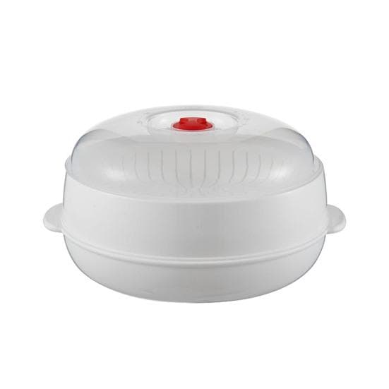 Microwave Vegetable Steamer Food Grade Transparent Plastic Cookware Reusable Kitchen Cooking Steamer for Dumplings Vegetables Single Layer