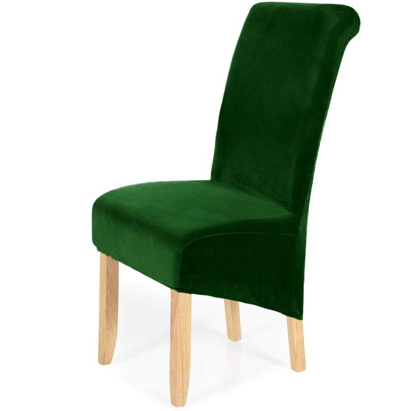 Stretch Velvet Dining Chair Covers Removable Washable Large Soft Dining Chair Slipcovers dark cyan