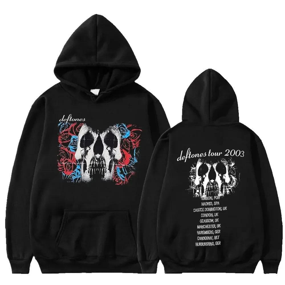 2024 Deftones Fashion Prevalent Print Hooded Men Women Plus Size Hoodies Retro Punk Sweatshirt Unisex Personality Streetwear S