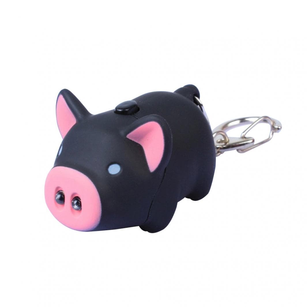 Cute Pig Style LED Light Sound Key Chain Keyring Car Bag Pendant Decoration Gift