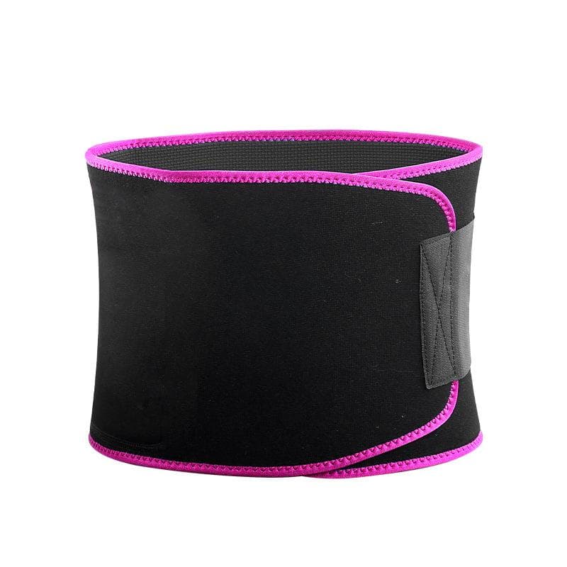 Sports Fitness Belt Breathable Violently Sweat Waist Support Sweat Belly Belt L pink